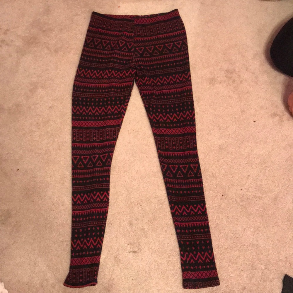 Red and black tribal leggings